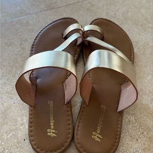 Metallic Gold Strap Women's Sandals